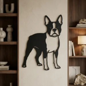 Boston Terrier v2 - metalowa dekoracja ścienna