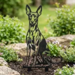 Cirneco dell’Etna v2 – metalowa dekoracja ogrodowa do wbicia w ziemię