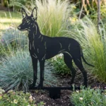 Cirneco dell’Etna v3 – metalowa dekoracja ogrodowa do wbicia w ziemię