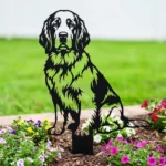 Clumber Spaniel v2 – metalowa dekoracja ogrodowa do wbicia w ziemię