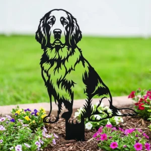 Clumber Spaniel v2 – metalowa dekoracja ogrodowa do wbicia w ziemię