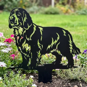 Clumber Spaniel v3 – metalowa dekoracja ogrodowa do wbicia w ziemię