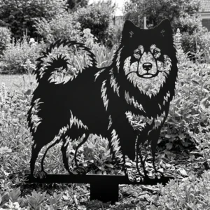 Eurasier v4 – metalowa dekoracja ogrodowa do wbicia w ziemię