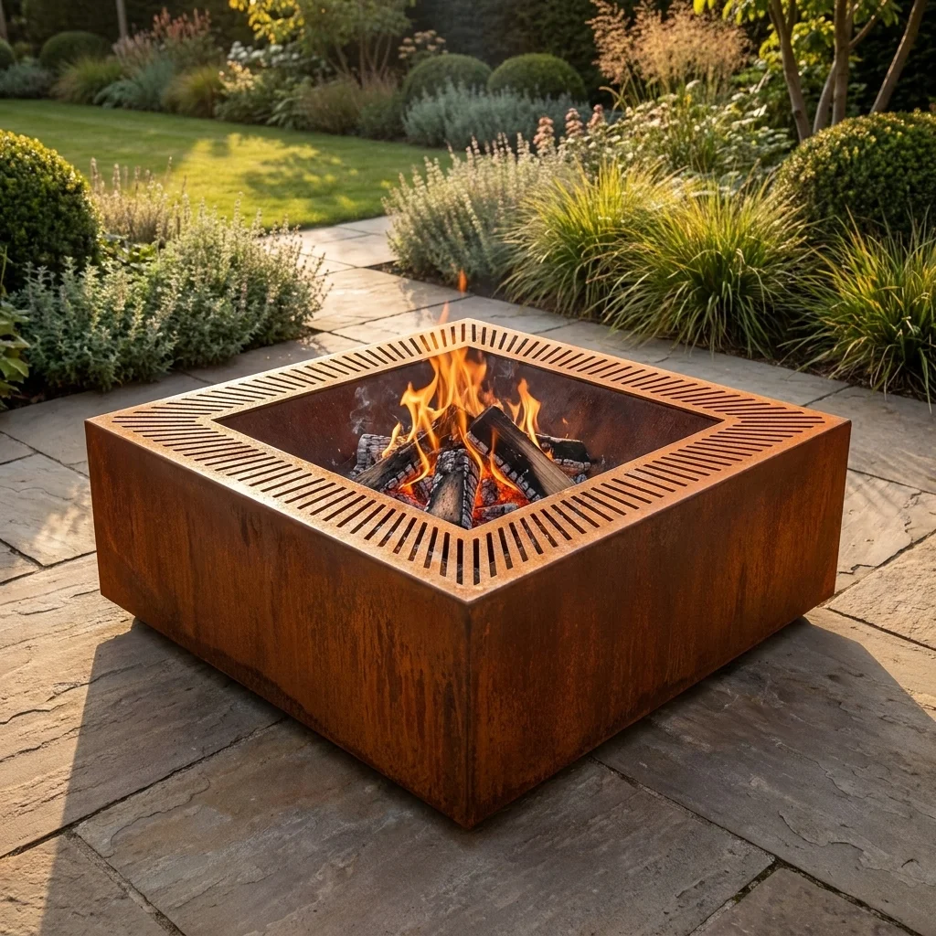 Palenisko ogrodowe Fire Frame 90 × 90 cm – kwadratowe palenisko metalowe