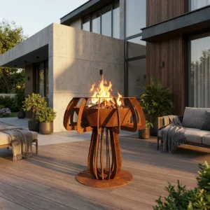 Palenisko ogrodowe Fire Lantern 122 × 122 cm o wysokiej rzeźbiarskiej konstrukcji