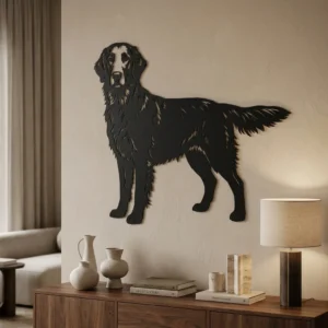 Flat-Coated Retriever - metalowa dekoracja ścienna