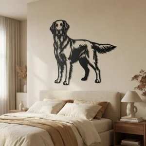 Flat-Coated Retriever v3 - metalowa dekoracja ścienna