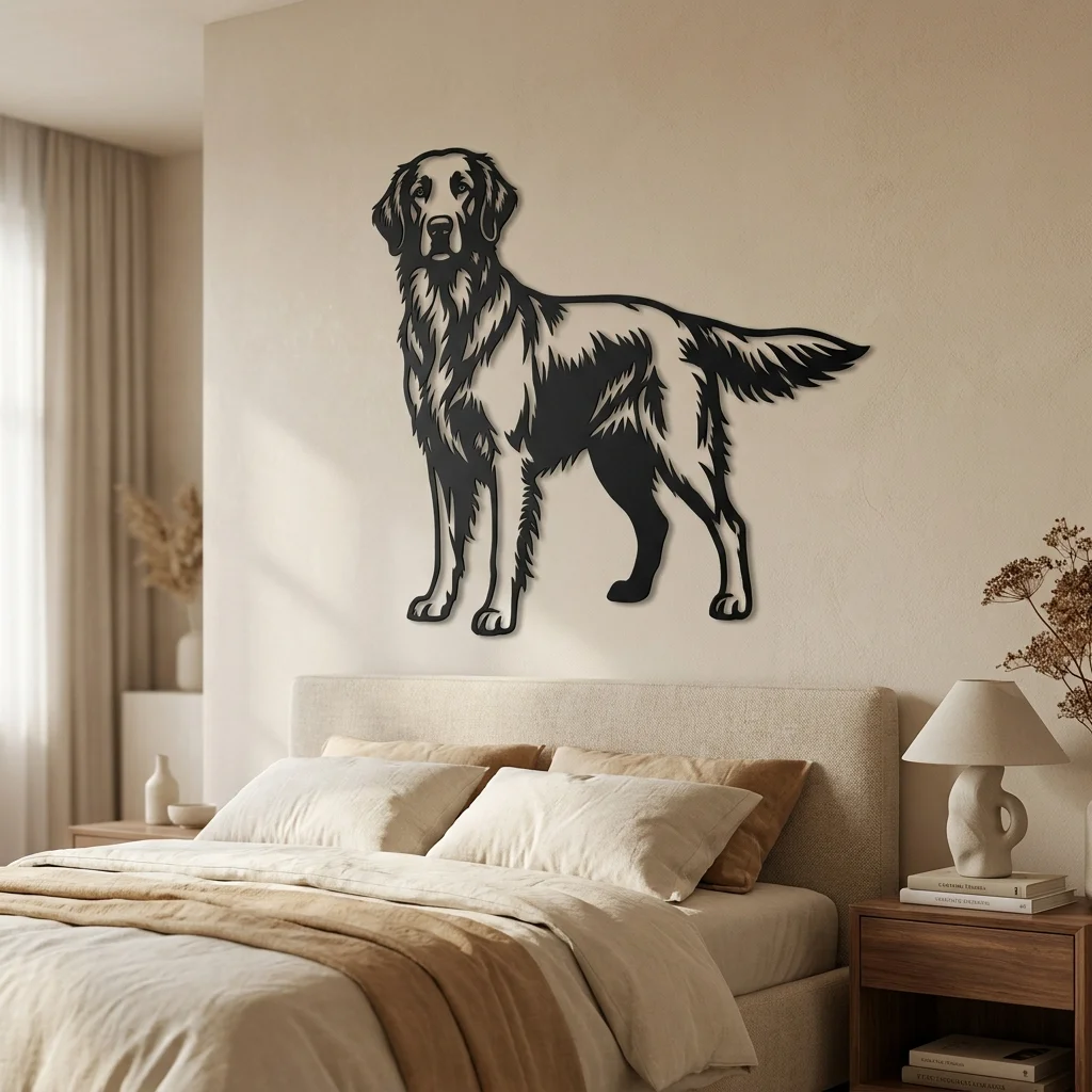 Flat-Coated Retriever v3 - metalowa dekoracja ścienna