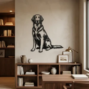 Flat-Coated Retriever v4 - metalowa dekoracja ścienna