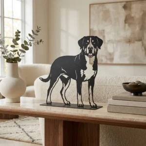 Greater Swiss Mountain Dog metalowa dekoracja wolnostojąca model 2