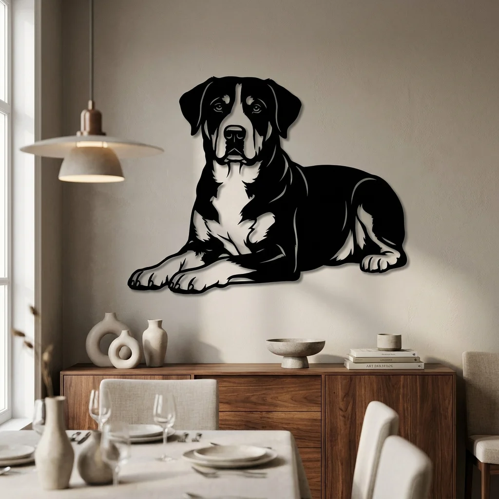 Greater Swiss Mountain Dog v2 - metalowa dekoracja ścienna