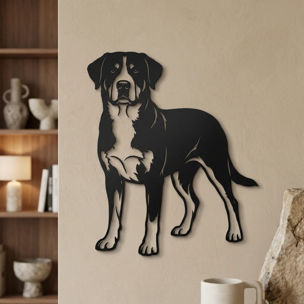 Greater Swiss Mountain Dog v3 - metalowa dekoracja ścienna