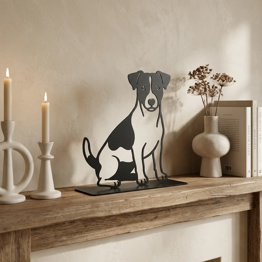 Jack Russell Terrier metalowa dekoracja wolnostojąca