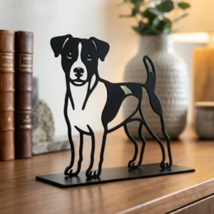 Jack Russell Terrier metalowa dekoracja wolnostojąca model 2