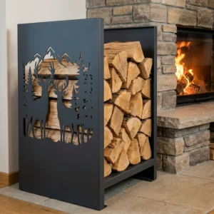 Jelenie pod Szczytami metalowy stojak na drewno 100 × 60 × 40 cm