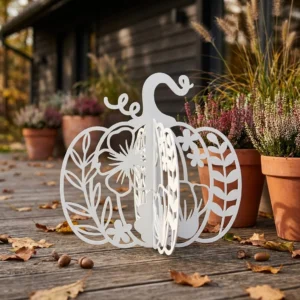 Jesienny Kwiat dynia metalowa 3D dekoracja jesienna