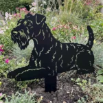 Kerry Blue Terrier – metalowa dekoracja ogrodowa do wbicia w ziemię