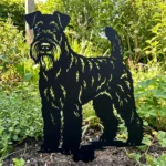 Kerry Blue Terrier v3 – metalowa dekoracja ogrodowa do wbicia w ziemię