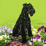 Kerry Blue Terrier v4 – metalowa dekoracja ogrodowa do wbicia w ziemię