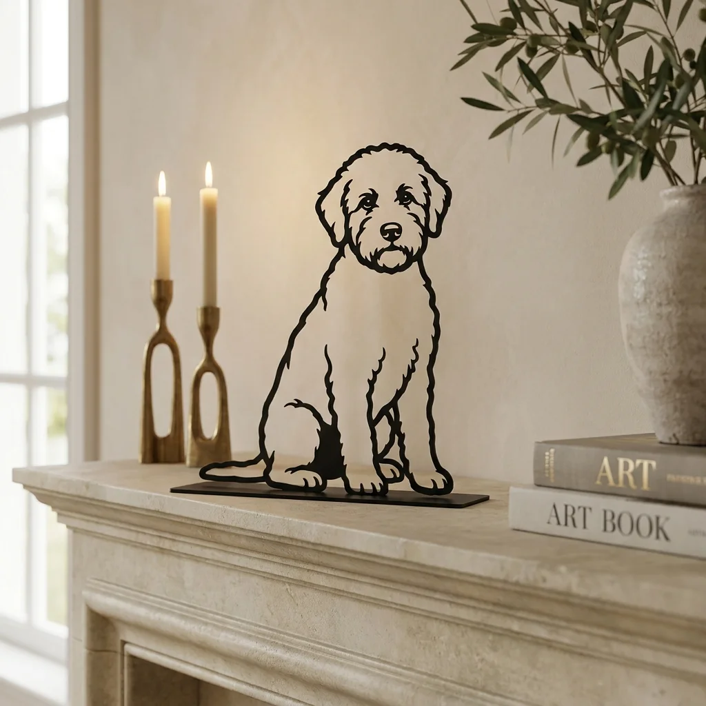 Lagotto Romagnolo metalowa dekoracja wolnostojąca model 2
