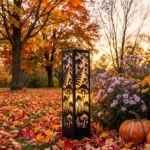 Leśne Grzyby metalowy lampion ogrodowy z motywem grzybów