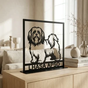 Lhasa Apso metalowa dekoracja wolnostojąca model 2