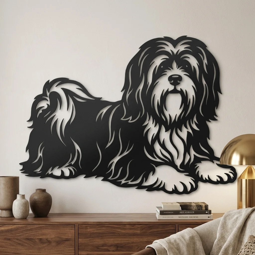 Lhasa Apso v2 - metalowa dekoracja ścienna