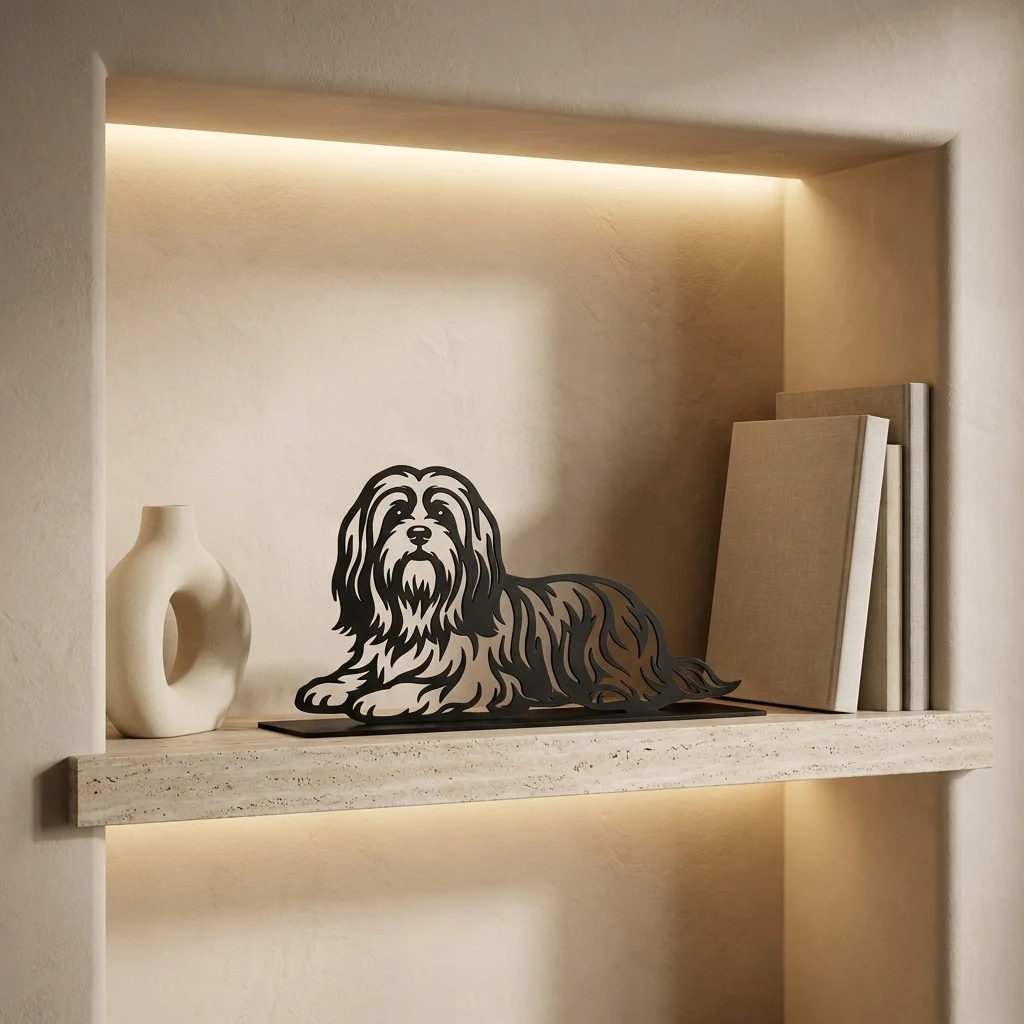 Lhasa Apso metalowa dekoracja wolnostojąca model 3