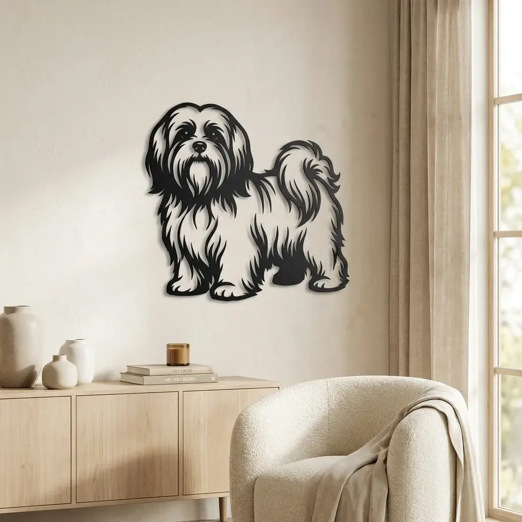 Lhasa Apso v3 - metalowa dekoracja ścienna