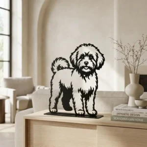 Maltipoo metalowa dekoracja wolnostojąca