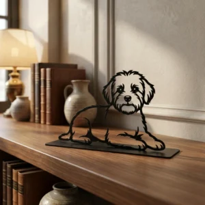 Maltipoo metalowa dekoracja wolnostojąca model 2