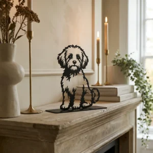 Maltipoo metalowa dekoracja wolnostojąca model 3