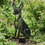 Xoloitzcuintli v2 – metalowa dekoracja ogrodowa do wbicia w ziemię