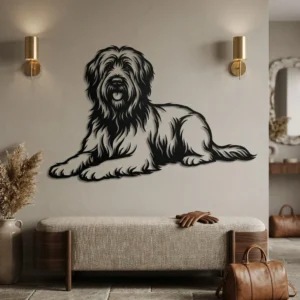 Owczarek francuski Briard - metalowa dekoracja ścienna