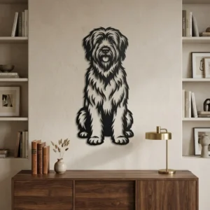 Owczarek francuski Briard v2 - metalowa dekoracja ścienna