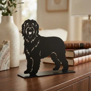 Owczarek francuski Briard metalowa dekoracja wolnostojąca model 3