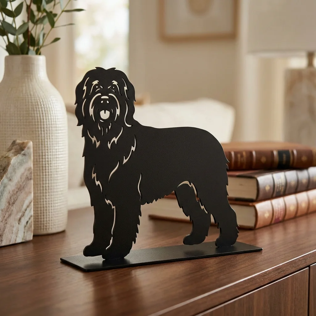 Owczarek francuski Briard metalowa dekoracja wolnostojąca model 3