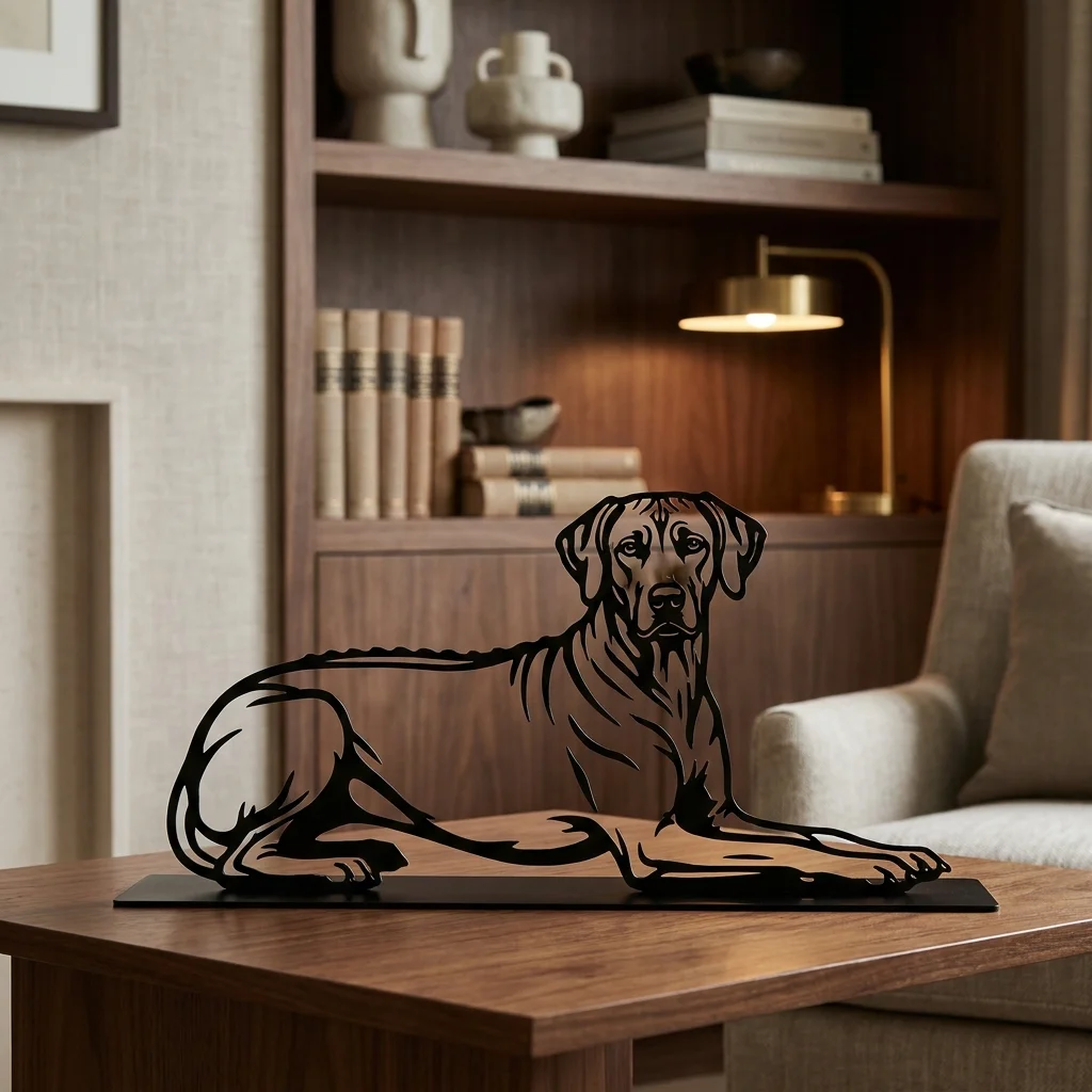 Rhodesian Ridgeback metalowa dekoracja wolnostojąca model 2