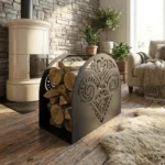 Serce Podhala metalowy stojak na drewno 60 × 60 × 40 cm