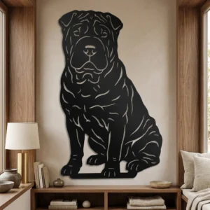 Shar Pei v2 - metalowa dekoracja ścienna