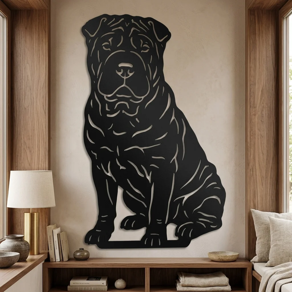 Shar Pei v2 - metalowa dekoracja ścienna