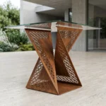 Stelaż metalowy do stołu Splot z ażurowym ornamentem pod szklanym blatem