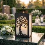 Znicz metalowy Drzewo Życia 25 × 15 × 15 cm czarny